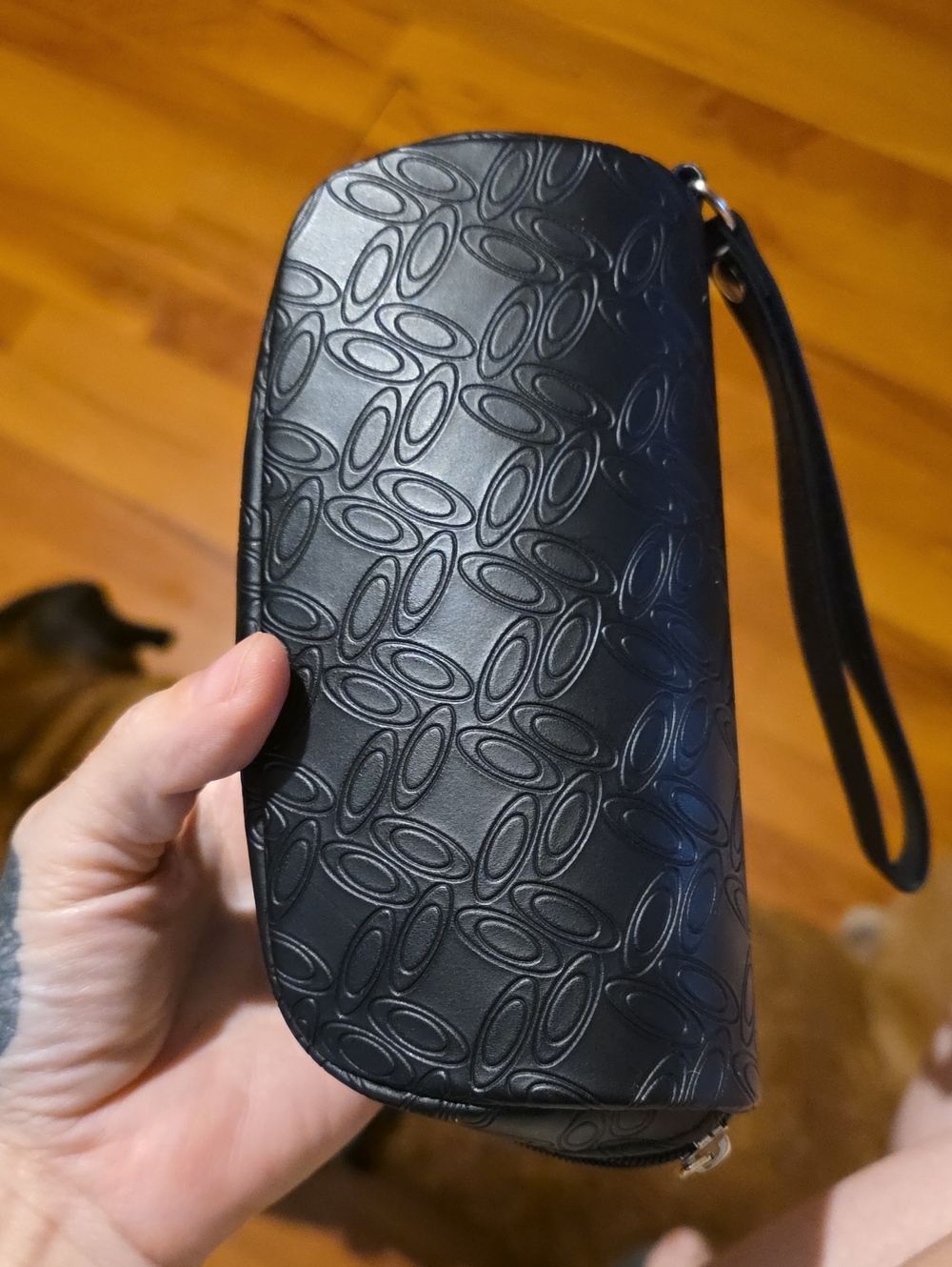 Oakley Black Embossed Logo Zip Sunglasses Case